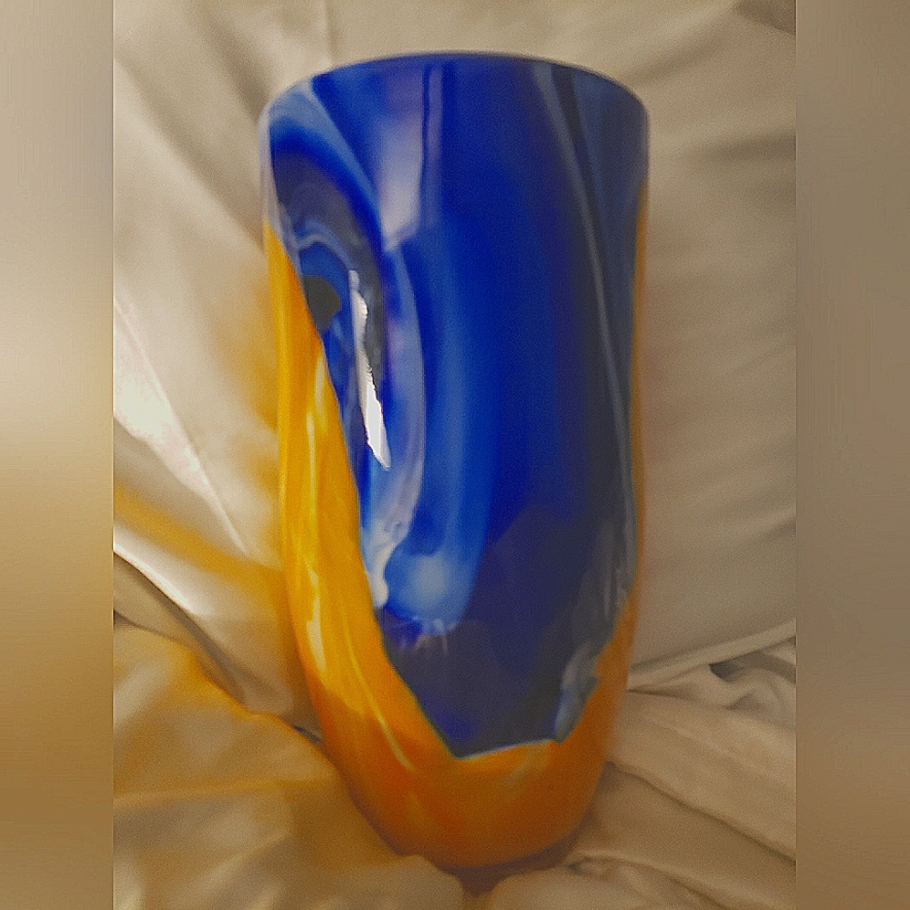 ART VASE ELECTRIC BLUE N ORANGE